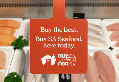Buy SA Seafood. For SA. bundle of 5 shelf wobblers 90mm x 90mm, 85mm tail