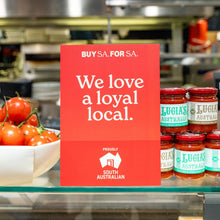 Load image into Gallery viewer, A4 Counter Card - Buy SA. For SA. - We love a loyal local